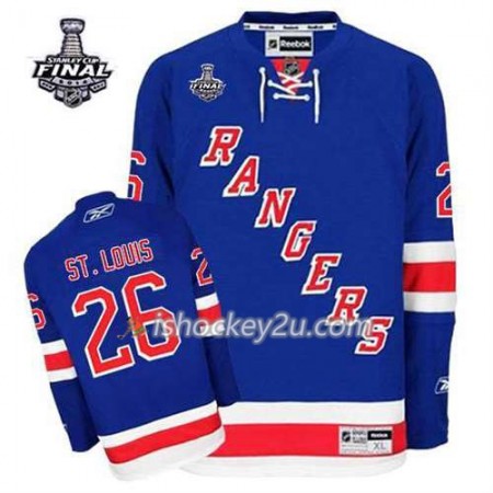 Reebok Mænd NHL New York Rangers Trøje Martin St. Louis #26 Hjemme Blå 2014 Stanley Cup