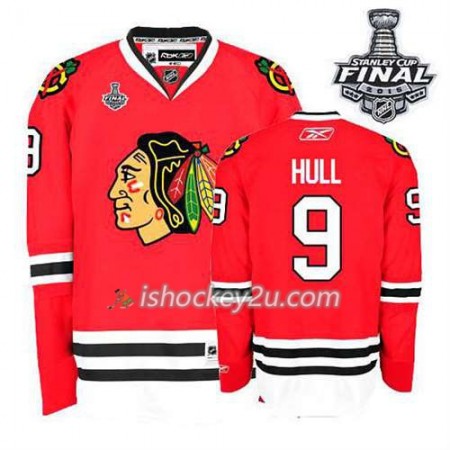 Reebok Dame NHL Chicago Blackhawks Trøje Bobby Hull #9 Hjemme Rød 2015 Stanley Cup