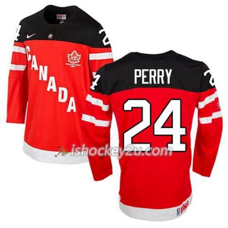 Reebok Mænd NHL Canada Team Trøje Corey Perry #24 100th Anniversary Rød