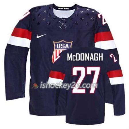 Børn NHL USA Team Trøje Ryan McDonagh #27 Udebane Blå