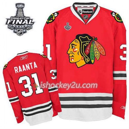 Reebok Mænd NHL Chicago Blackhawks Trøje Antti Raanta #31 Hjemme Rød 2015 Stanley Cup