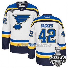 Reebok NHL St. Louis Blues Trøje David Backes #42 Hvid Udebane 2016 Stanley Cup