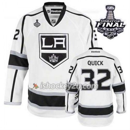 Reebok Mænd NHL Los Angeles Kings Trøje Jonathan Quick #32 Udebane Hvid 2014 Stanley Cup