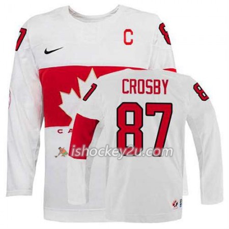 Reebok Mænd NHL Canada Team Trøje Sidney Crosby #87 Hjemme Hvid