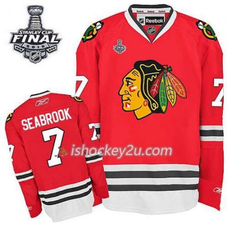 Reebok Mænd NHL Chicago Blackhawks Trøje Brent Seabrook #7 Hjemme Rød 2015 Stanley Cup