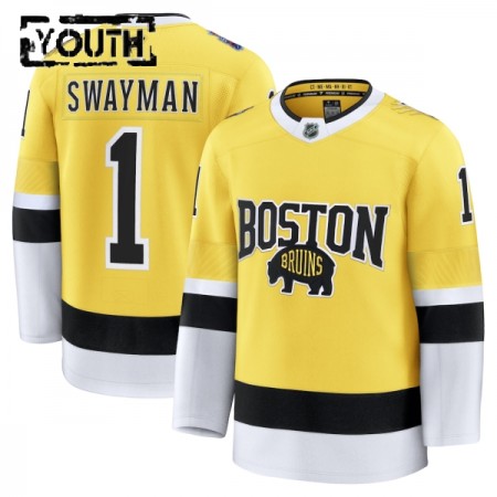 Børn NHL Boston Bruins Trøje Fanatics NHL Stadium Series Premium Jeremy Swayman 2025-26 Gold