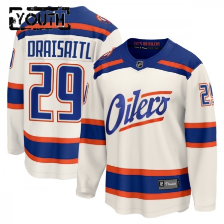 Børn NHL Edmonton Oilers Trøje Fanatics Premium Leon Draisaitl 2025-26 Hvid Tredje