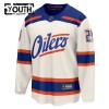 Børn NHL Edmonton Oilers Trøje Fanatics Premium Leon Draisaitl 2025-26 Hvid Tredje