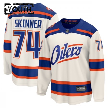 Børn NHL Edmonton Oilers Trøje Fanatics Premium Stuart Skinner 2025-26 Hvid Tredje