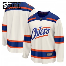 Børn NHL Edmonton Oilers Trøje Tilpasset Fanatics Premium 2025-26 Hvid Tredje