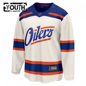 Børn NHL Edmonton Oilers Trøje Tilpasset Fanatics Premium 2025-26 Hvid Tredje