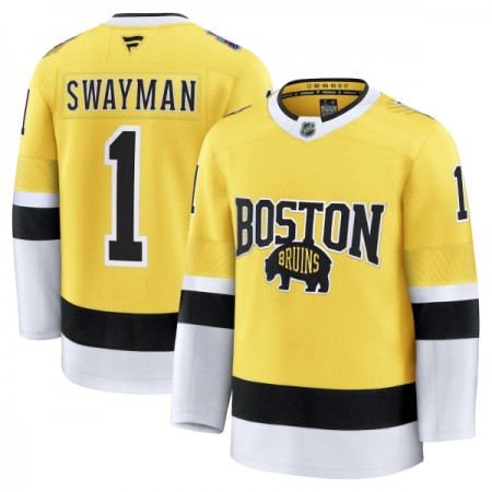 Mænd NHL Boston Bruins Trøje Fanatics NHL Stadium Series Premium Jeremy Swayman 2025-26 Gold