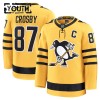 Børn NHL Pittsburgh Penguins Trøje Fanatics Premium Sidney Crosby 2025-26 Gold Tredje