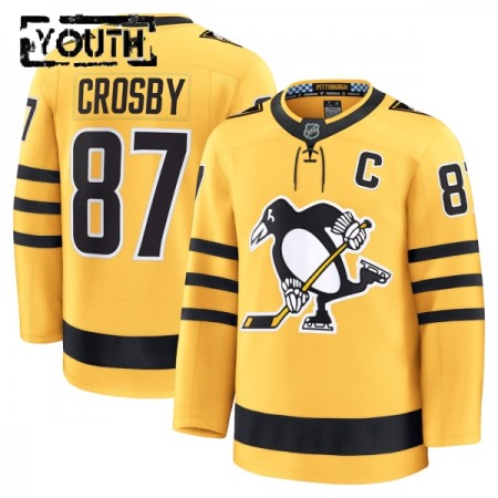 Børn NHL Pittsburgh Penguins Trøje Fanatics Premium Sidney Crosby 2025-26 Gold Tredje
