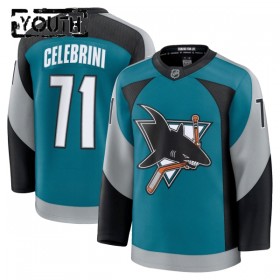 Børn NHL San Jose Sharks Trøje Fanatics Premium Macklin Celebrini 2025-26 Teal Tredje
