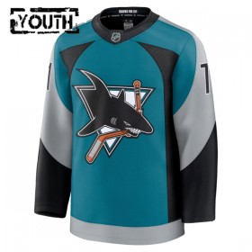 Børn NHL San Jose Sharks Trøje Fanatics Premium Macklin Celebrini 2025-26 Teal Tredje