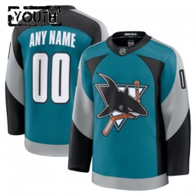 Børn NHL San Jose Sharks Trøje Tilpasset Fanatics Premium 2025-26 Teal Tredje