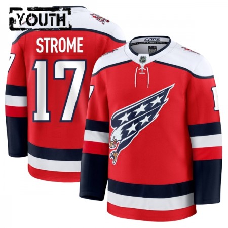Børn NHL Washington Capitals Trøje Fanatics Premium Dylan Strome 2025-26 Rød Tredje