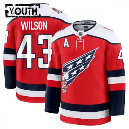 Børn NHL Washington Capitals Trøje Fanatics Premium Tom Wilson 2025-26 Rød Tredje