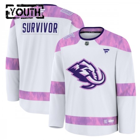 Børn Trøje Tilpasset Utah Hockey Club Fanatics Hockey Fights Cancer Practice Hvid