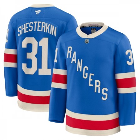 Mænd NHL New York Rangers Trøje Fanatics Centennial Premium Igor Shesterkin 2025-26 Blå