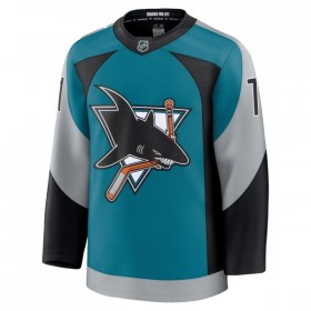 Mænd NHL San Jose Sharks Trøje Fanatics Premium Macklin Celebrini 2025-26 Teal Tredje