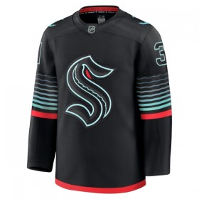 Mænd NHL Seattle Kraken Trøje Fanatics Premium Philipp Grubauer 2025-26 Sort Tredje