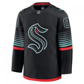 Mænd NHL Seattle Kraken Trøje Tilpasset Fanatics Premium 2025-26 Sort Tredje