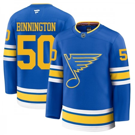 Mænd NHL St. Louis Blues Trøje Fanatics Premium Binnington Jordan 2025-26 Blå Hjemme