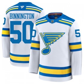 Mænd NHL St. Louis Blues Trøje Fanatics Premium Binnington Jordan 2025-26 Hvid Udebane