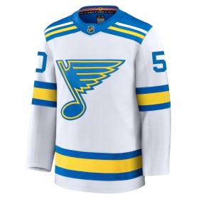 Mænd NHL St. Louis Blues Trøje Fanatics Premium Binnington Jordan 2025-26 Hvid Udebane