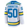 Mænd NHL St. Louis Blues Trøje Fanatics Premium Binnington Jordan 2025-26 Hvid Udebane