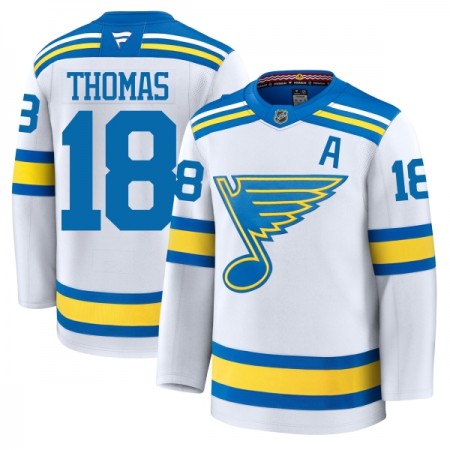 Mænd NHL St. Louis Blues Trøje Fanatics Premium Robert Thomas 2025-26 Hvid Udebane