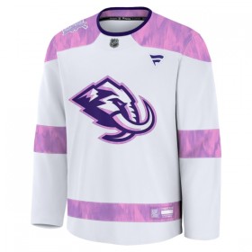 Mænd Trøje Tilpasset Utah Hockey Club Fanatics Hockey Fights Cancer Practice Hvid